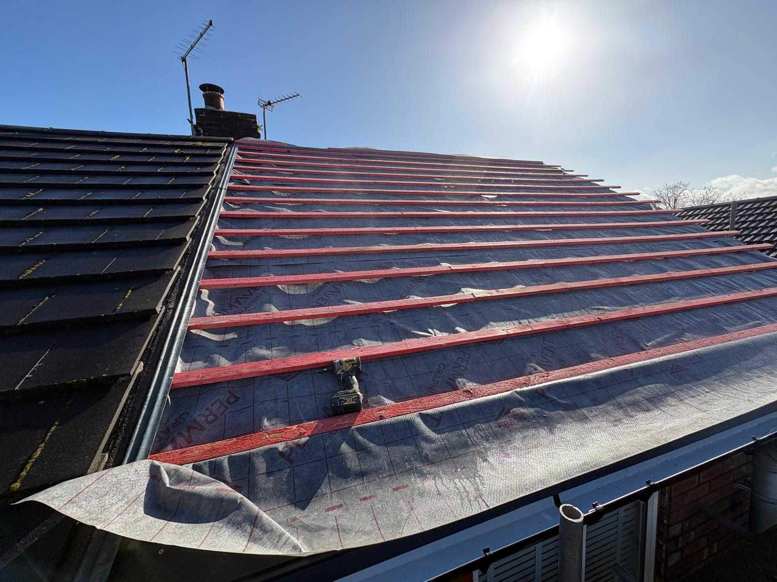 Tiled pitched roof